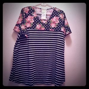 Striped rose shirt